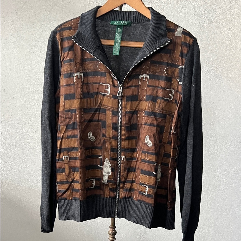 Ralph Lauren LRL Equestrian Zip Sweater Size Large